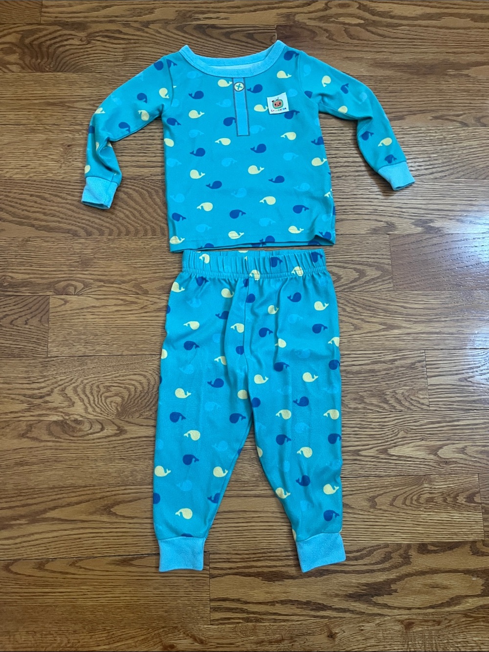 Toddler Blue Whale-Print Two-Piece Pajama Set